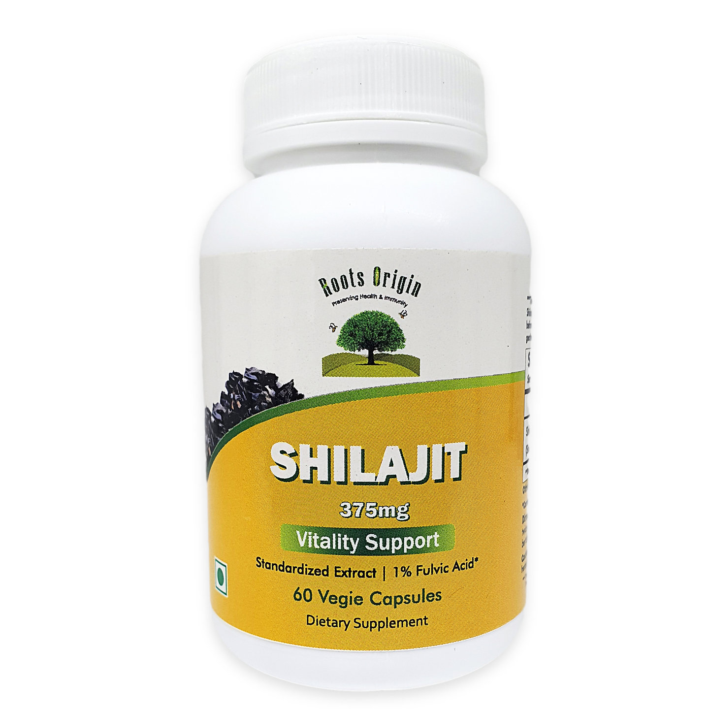 Shilajit (Asphaltum) Vitality Support 60 Veggie Capsules 375mg